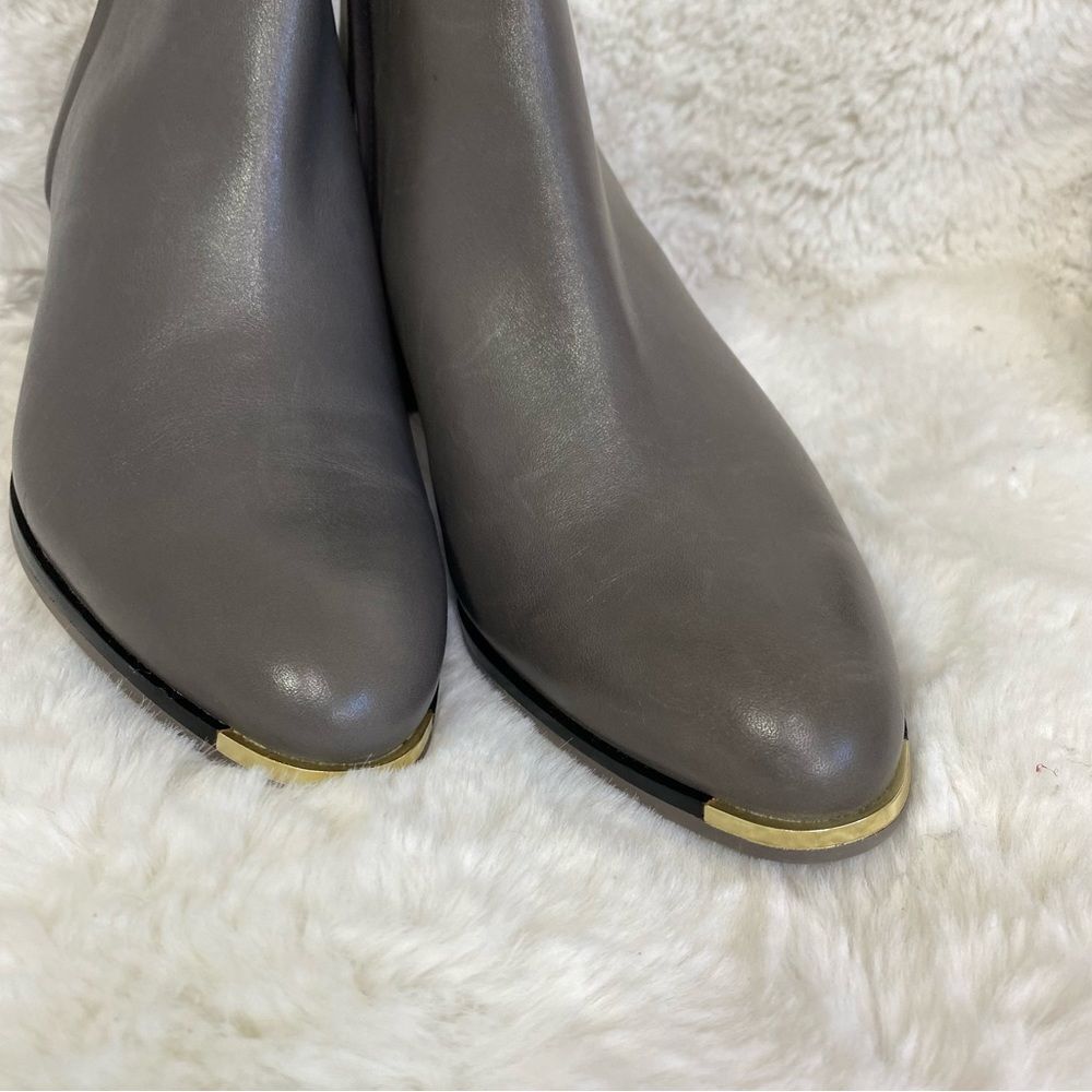 NEW Cole Haan Grand Ambition Holland gray leather block heel booties 10.5 - Picture 9 of 13